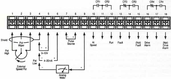 Variable frequency drive field wiring connections